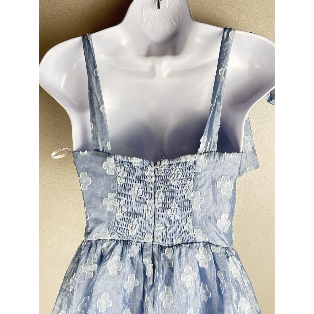 Lulus Gorgeous Excellence Light Blue Tiered Midi Floral Burnout Corset Size XS - Picture 8 of 11